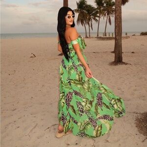 Leaf Print Two Piece Set